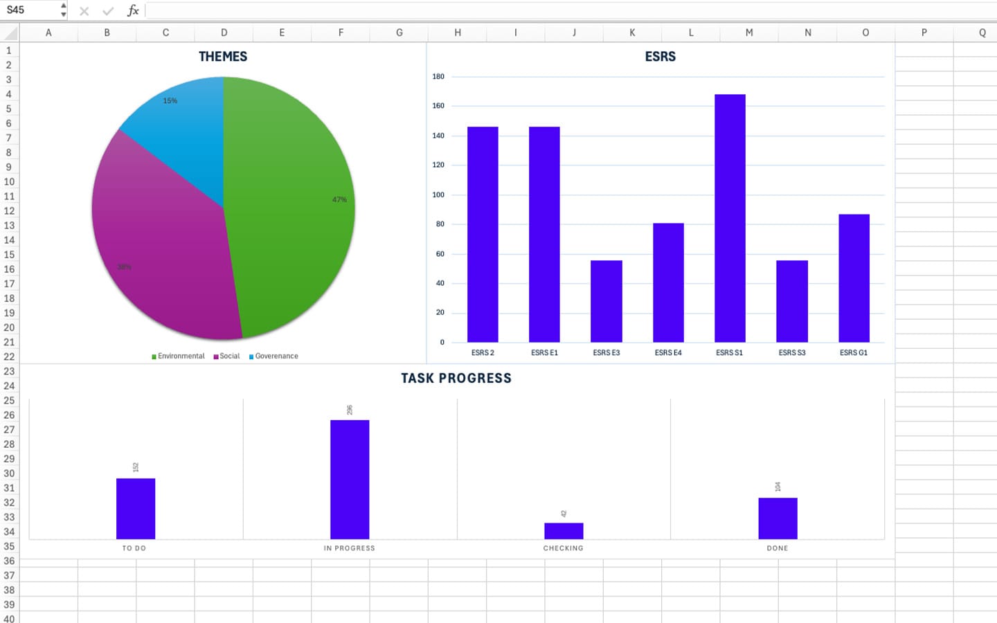 Excel CSRD dashboard example